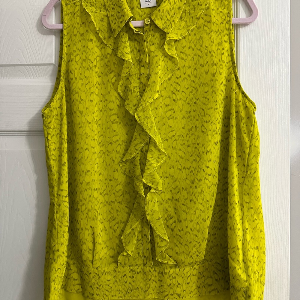CAbi Women's Yellow Patterned Blouse